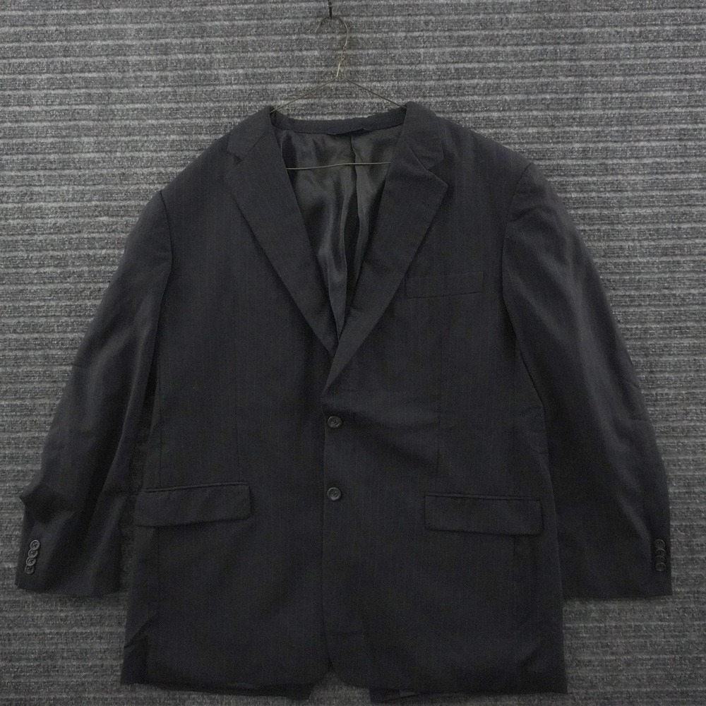 Burberry London Suit Jacket Mens 46 Long Navy Blue Pinstripe Wool Blazer